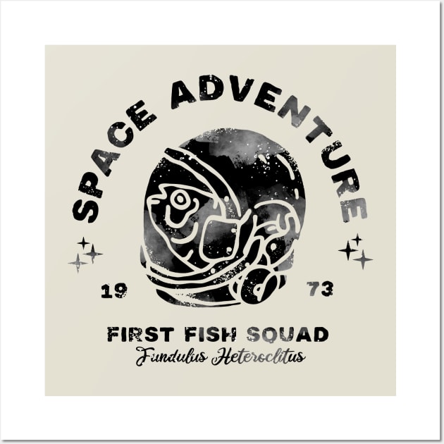 Space Traveller Fish Vintage Design Wall Art by okpinsArtDesign